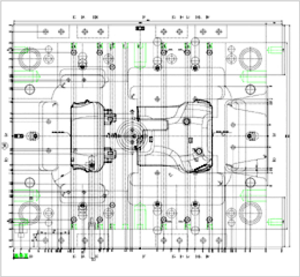 McHelixによる金型平面図